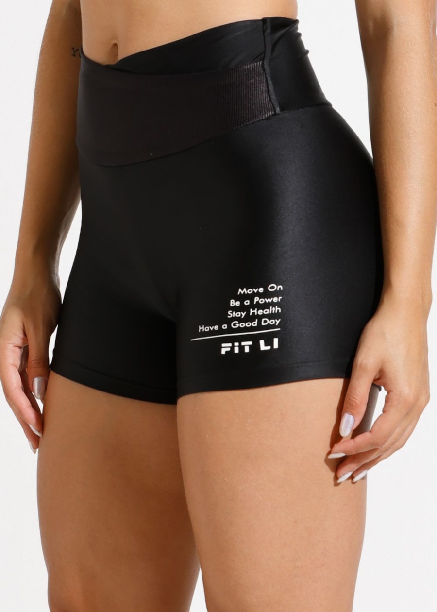 SHORT GLOW UP PRETO COM CÓS CRUZADO