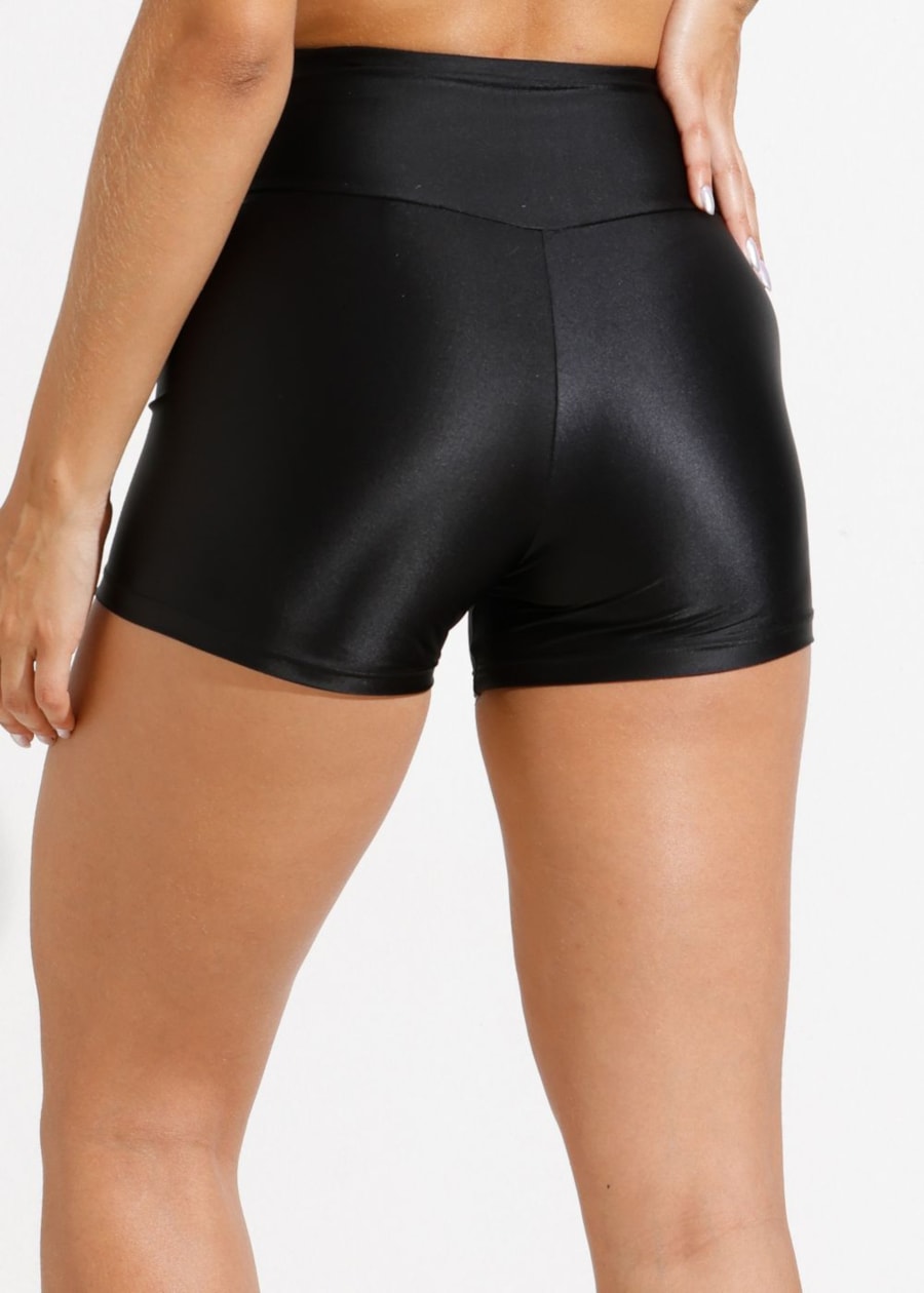 SHORT GLOW UP PRETO COM CÓS CRUZADO