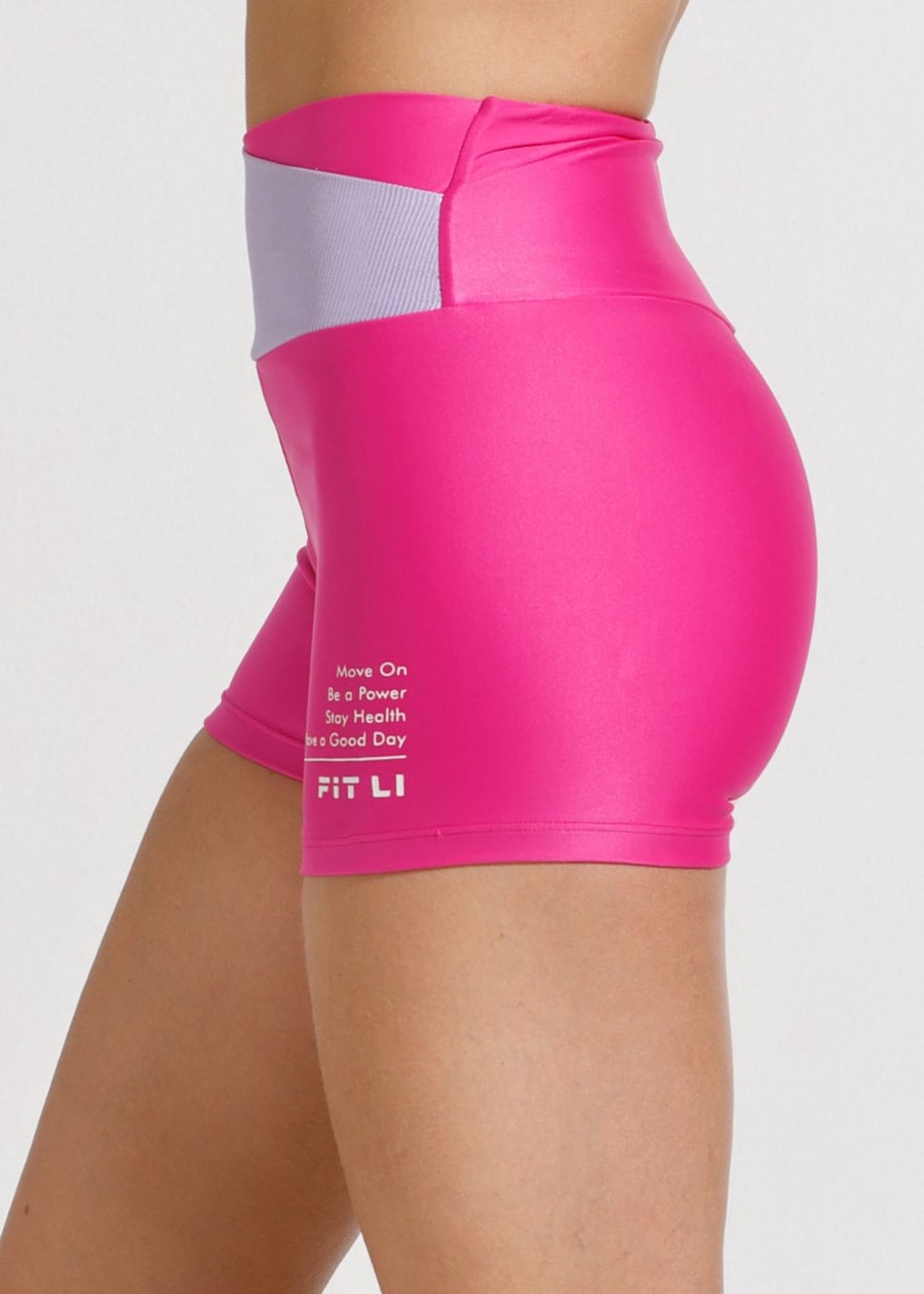 SHORT GLOW UP ROSA CHOQUE COM CÓS CRUZADO