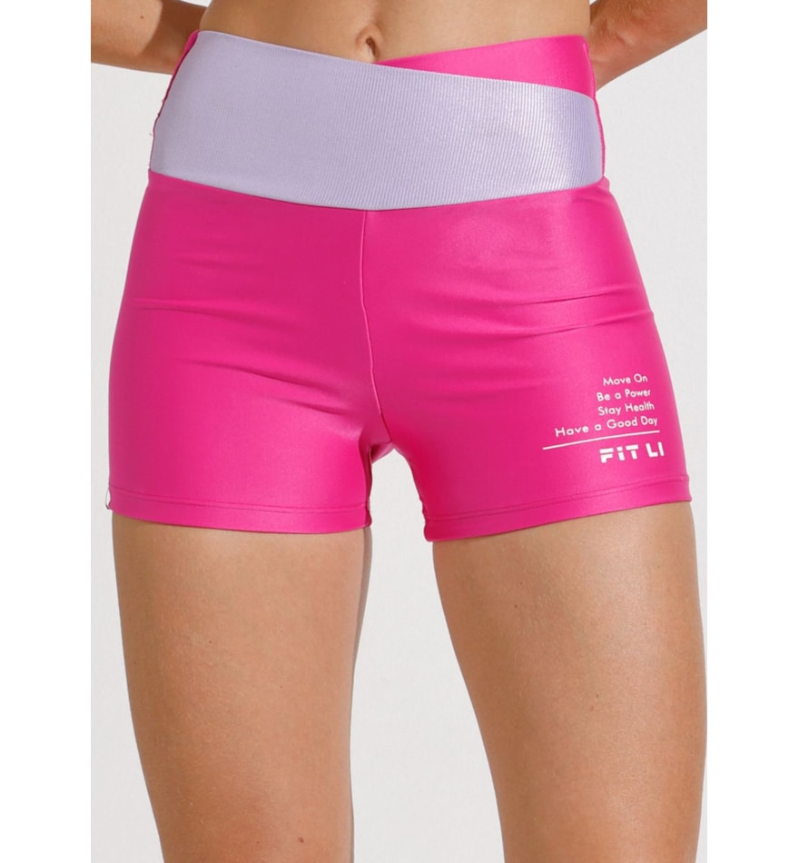 SHORT GLOW UP ROSA CHOQUE COM CÓS CRUZADO SHORT GLOW UP ROSA CHOQUE COM CÓS CRUZADO