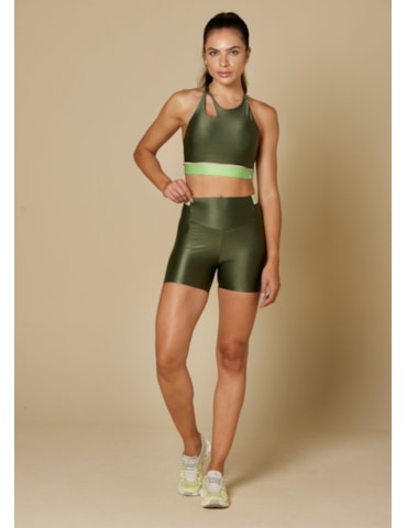 SHORT LATINA VERDE MILITAR