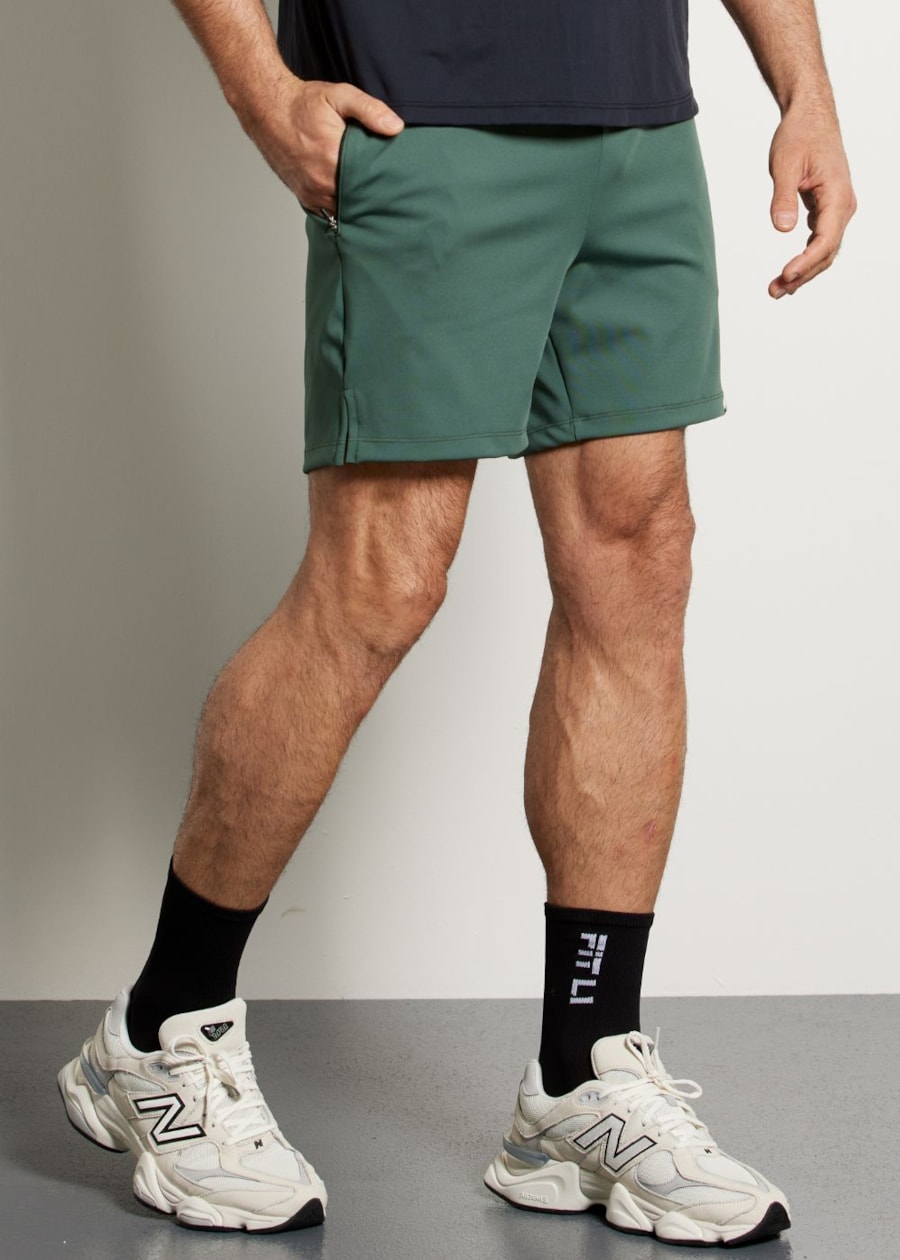 SHORT MASCULINO COM BOLSO POWER GYM VERDE MILITAR