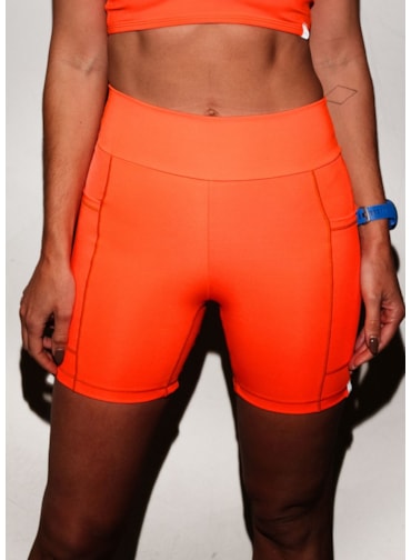 SHORT RUNNER LARANJA NEON