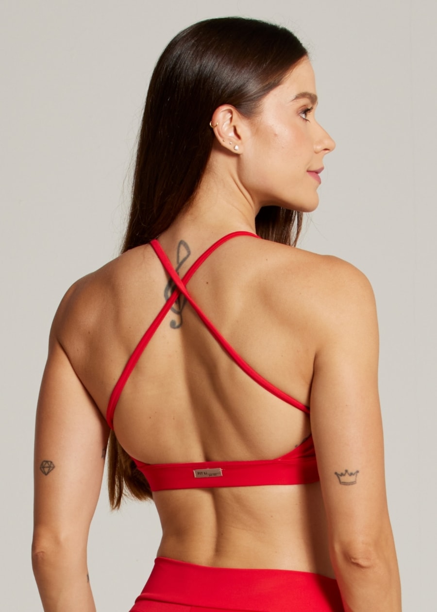 TOP ALÇAS CRUZADAS SPORT FIT AR - VERMELHO