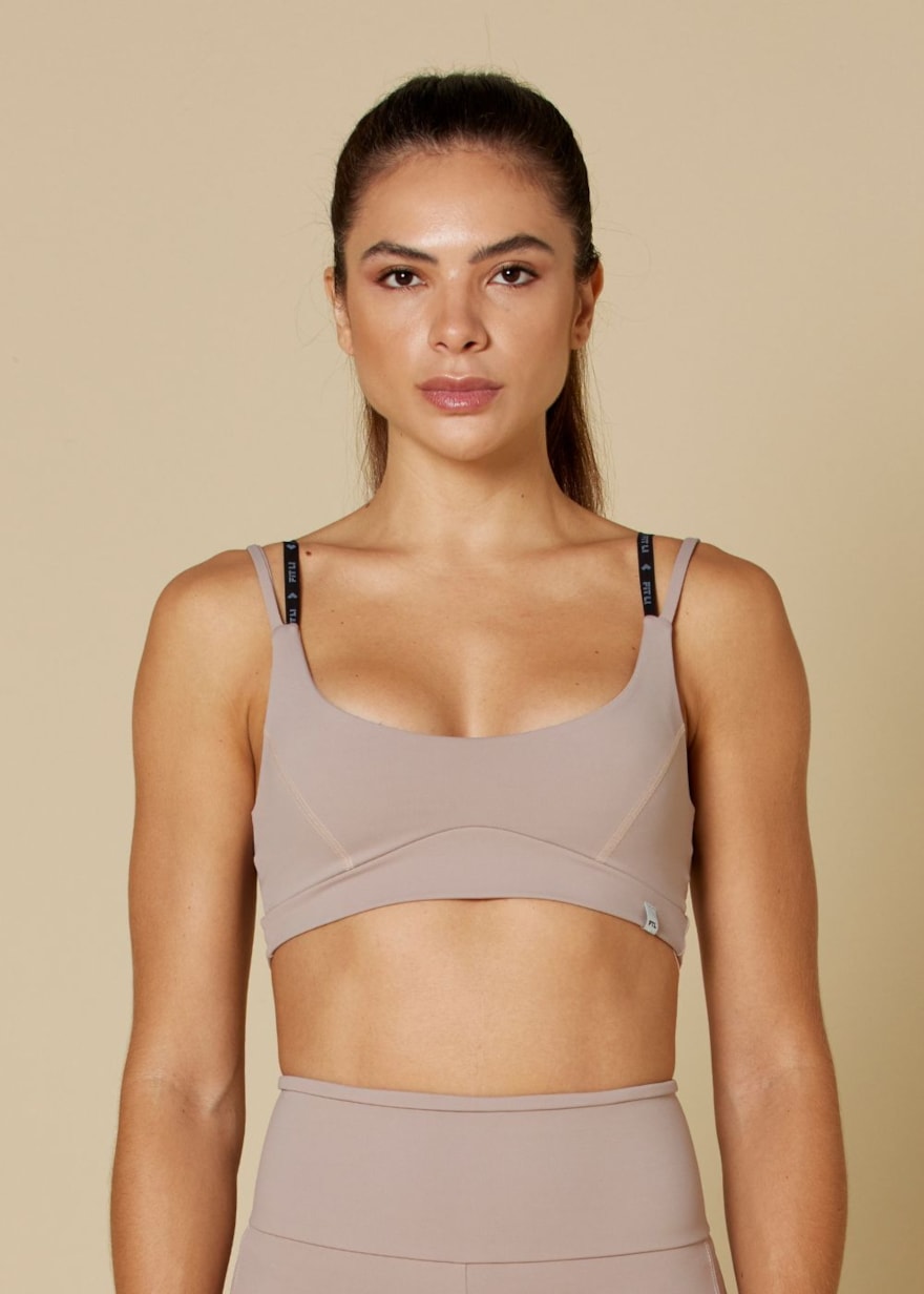 TOP ALÇAS DUPLAS RITMO MARROM CAPUCCINO