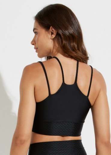 TOP ALÇAS FINAS EIFFEL PRETO COM BOJO REMOVÍVEL