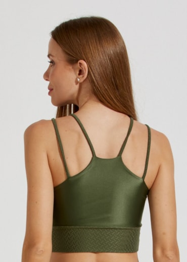 TOP ALÇAS FINAS EIFFEL VERDE MILITAR COM BOJO REMOVÍVEL