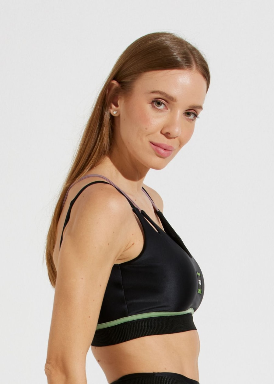 TOP ALÇAS FINAS VIVEZ PRETO COM BOJO REMOVÍVEL