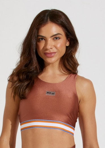 TOP ALÇAS LARGAS BONJOUR MARROM BRONZE COM BOJO REMOVÍVEL