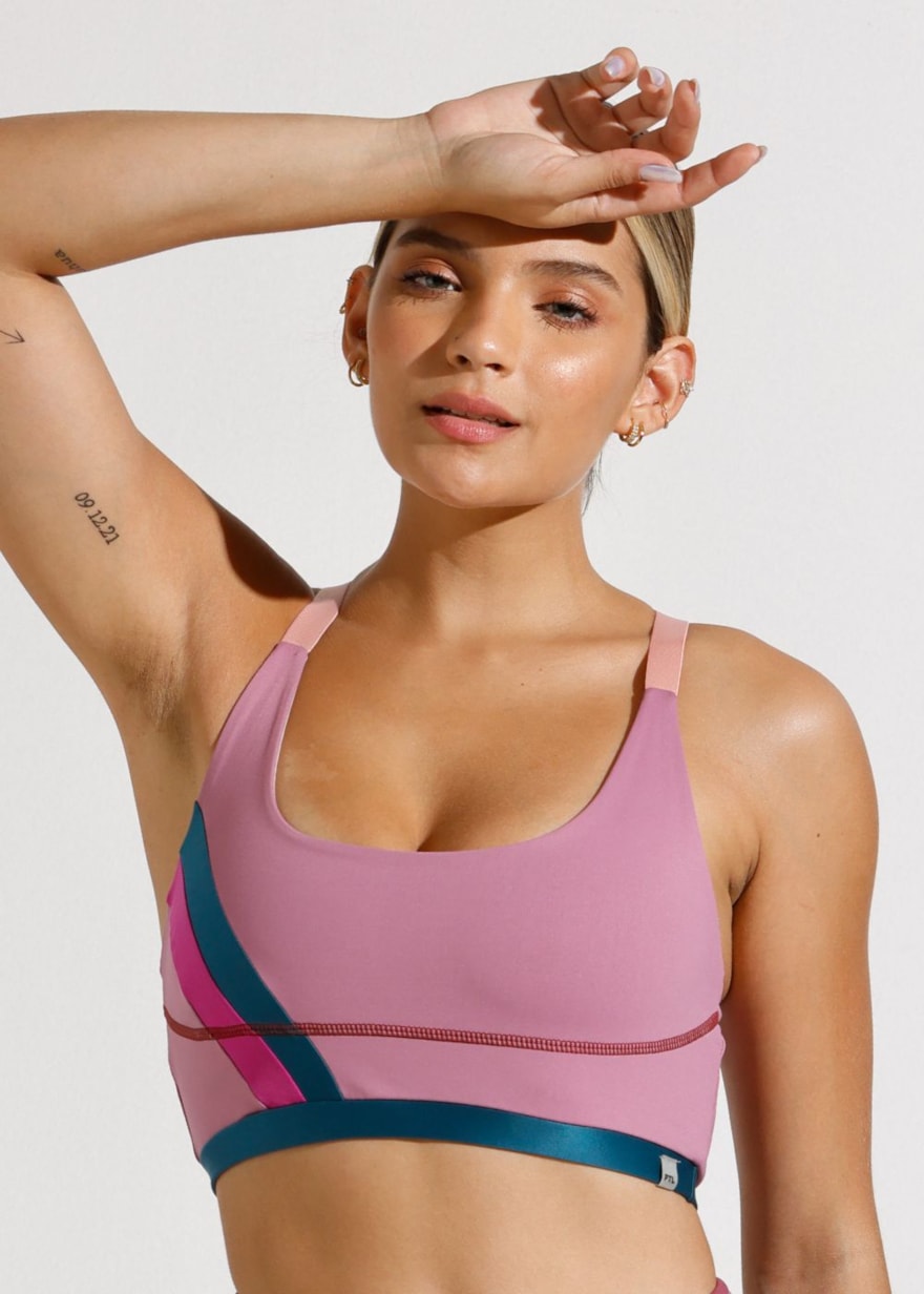 TOP CLIMB ROSA VIOLETA COM ALÇAS CRUZADAS