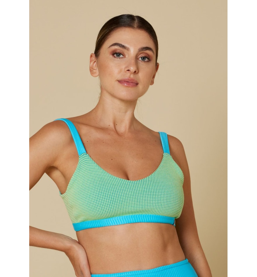 TOP COM TEXTURA GUAPA AZUL TOP COM TEXTURA GUAPA AZUL