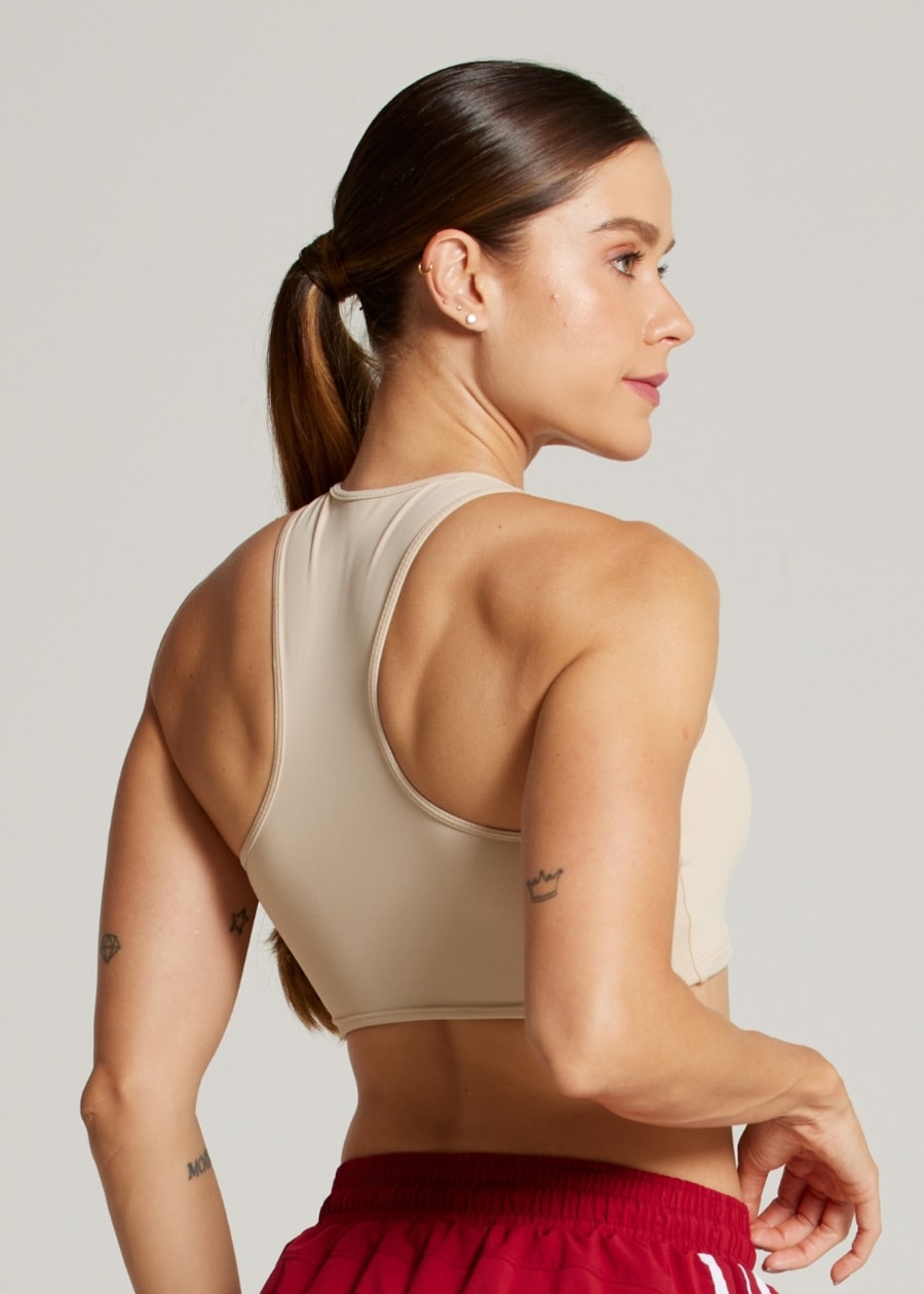 TOP COM ZÍPER SPORTY AR - AREIA