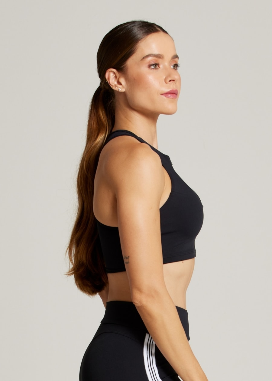 TOP COM ZÍPER SPORTY AR - PRETO