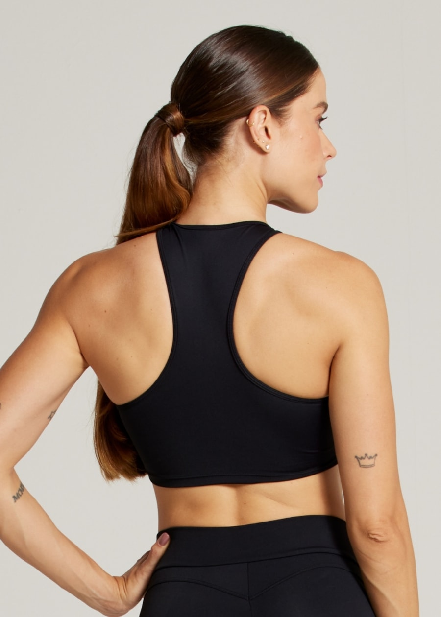 TOP COM ZÍPER SPORTY AR - PRETO