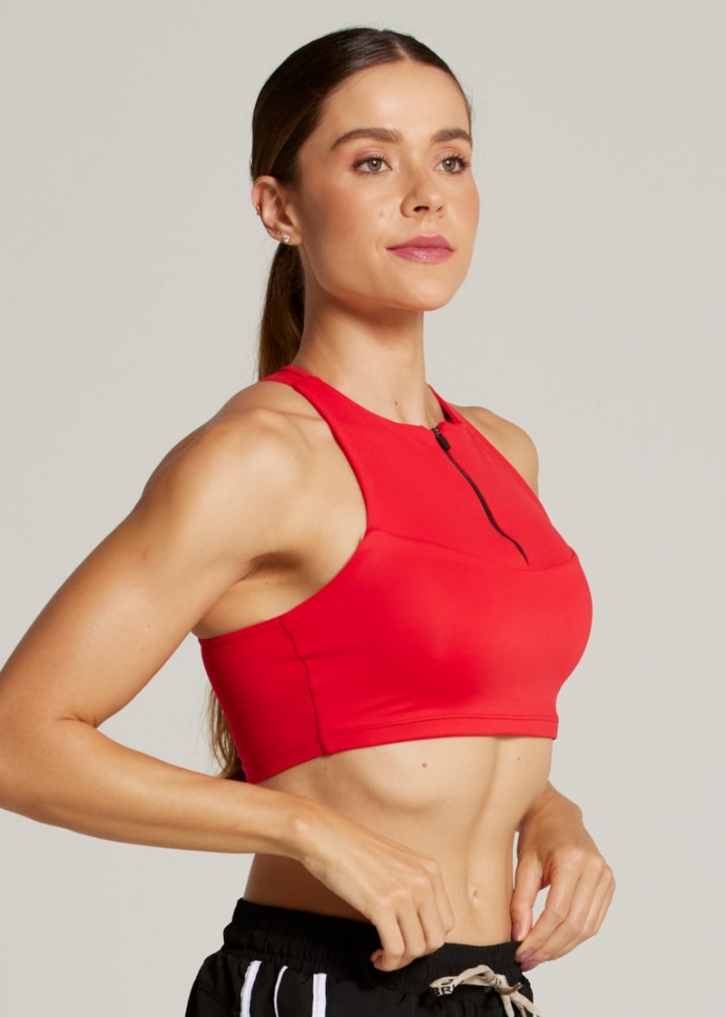 TOP COM ZÍPER SPORTY AR - VERMELHO