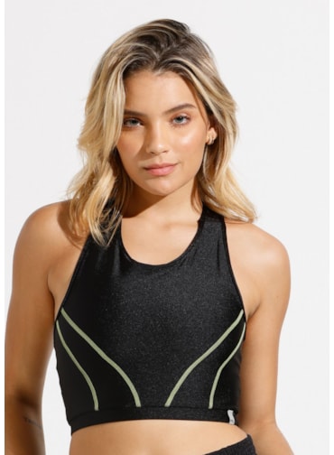 TOP CORAGEM COM TEXTURA PRETO