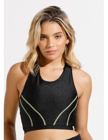 TOP CORAGEM COM TEXTURA PRETO