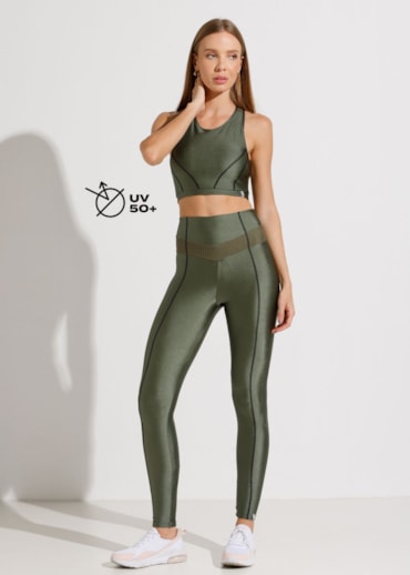 TOP CORAGEM COM TEXTURA VERDE METALICO