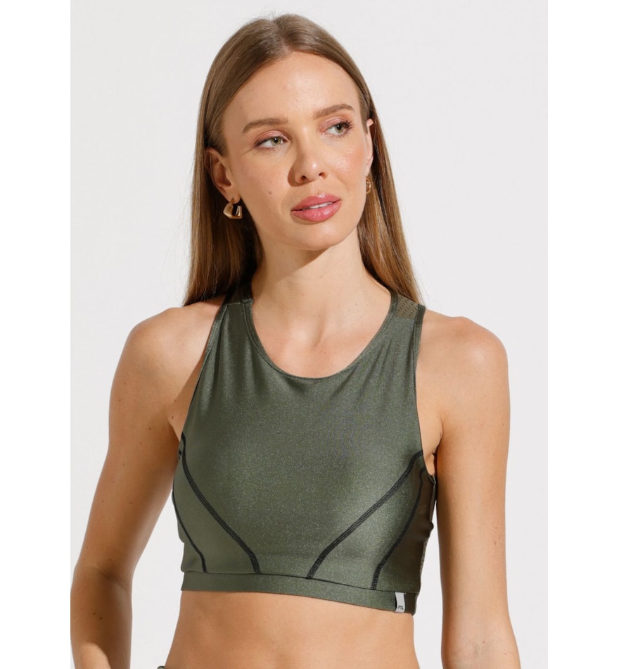TOP CORAGEM COM TEXTURA VERDE METALICO TOP CORAGEM COM TEXTURA VERDE METALICO