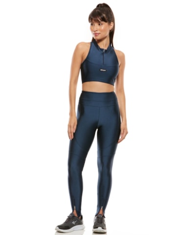 TOP CROPPED COM ZÍPER MARINHO SHARK