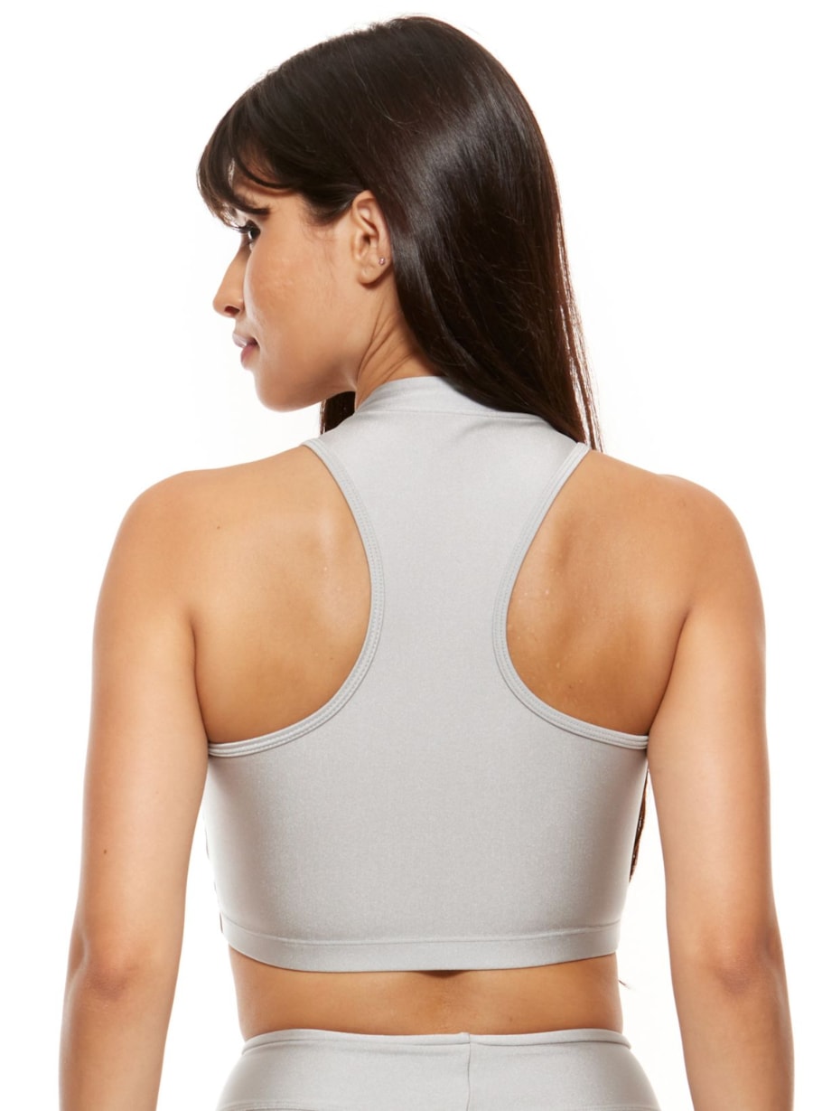 TOP CROPPED COM ZÍPER PRATA