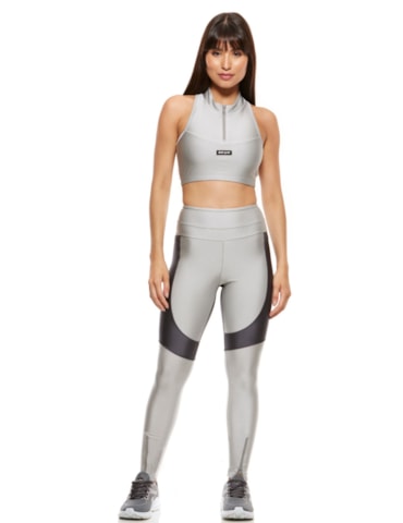 TOP CROPPED COM ZÍPER PRATA