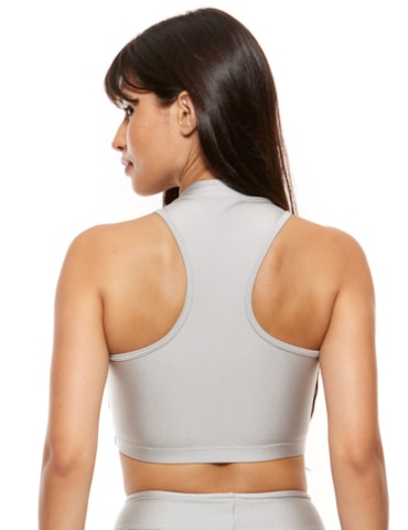 TOP CROPPED COM ZÍPER PRATA