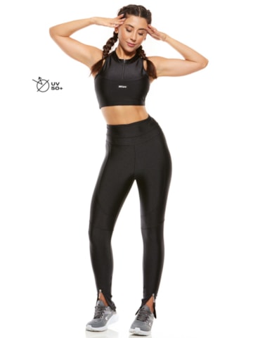 TOP CROPPED COM ZÍPER PRETO
