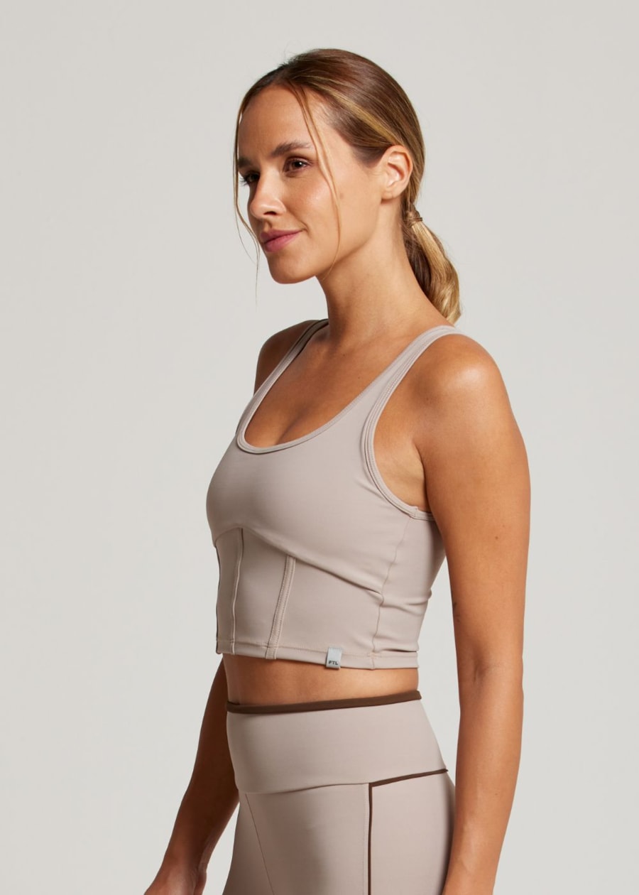 TOP CROPPED MIND UP BEGE