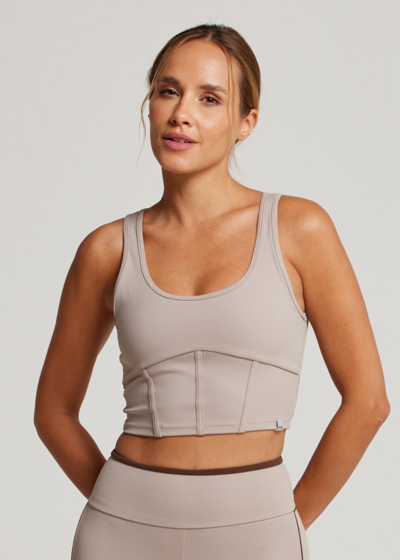 TOP CROPPED MIND UP BEGE