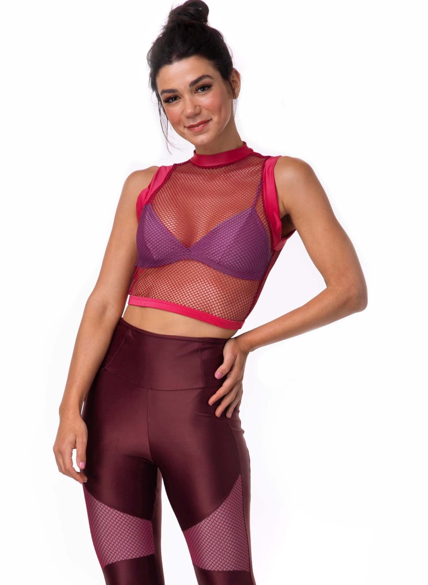 TOP CROPPED WALK ROSA CHICLETE