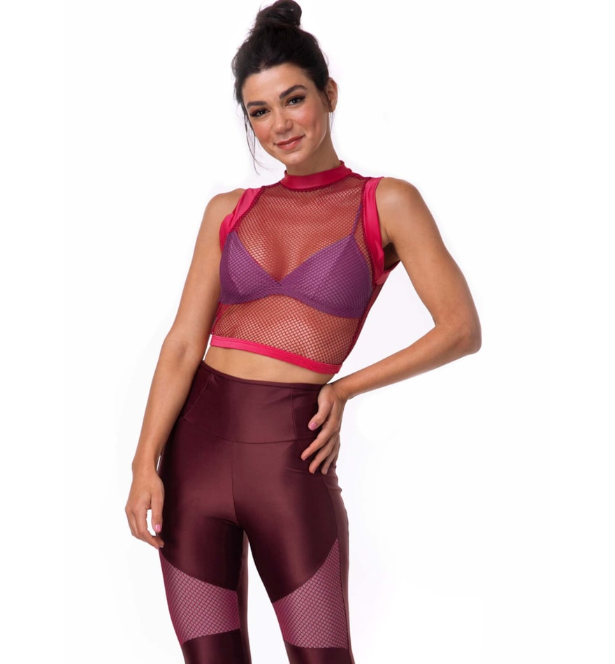 TOP CROPPED WALK ROSA CHICLETE