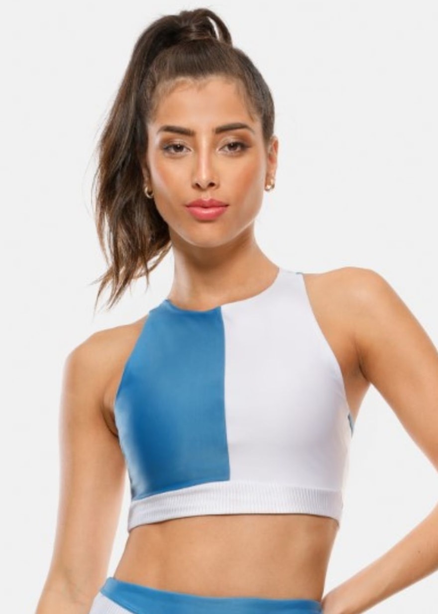 TOP CURVES AZUL CÉU / BRANCO