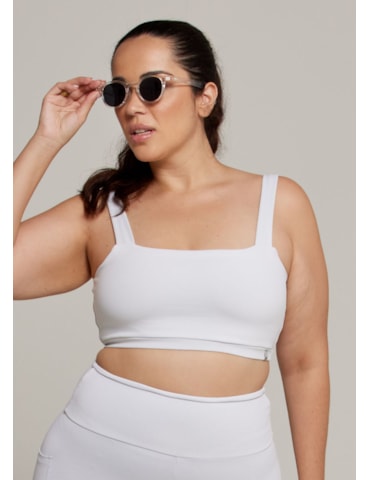 TOP DECOTE RETO ALWAYS BLACKOUT BRANCO COM BOJO REMOVÍVEL