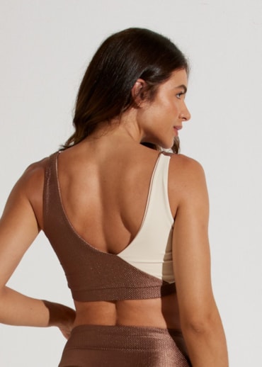 TOP DECOTE V BIARRITZ MARROM COM BOJO REMOVÍVEL