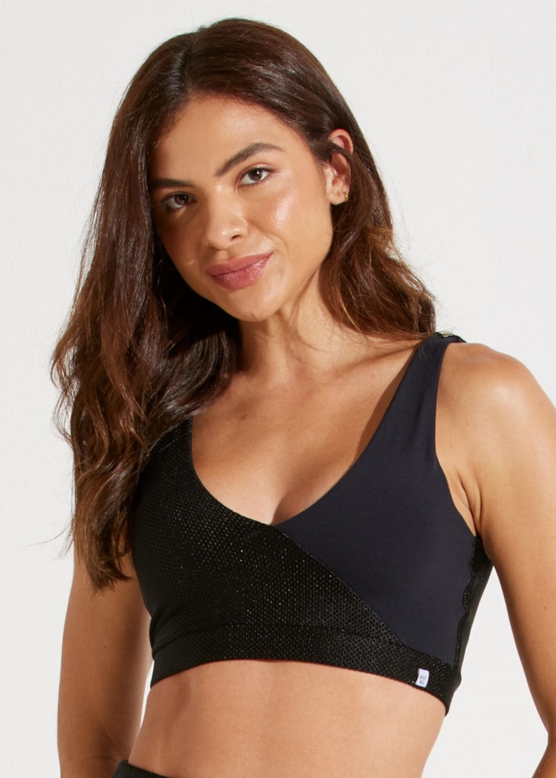 TOP DECOTE V BIARRITZ PRETO COM BOJO REMOVÍVEL