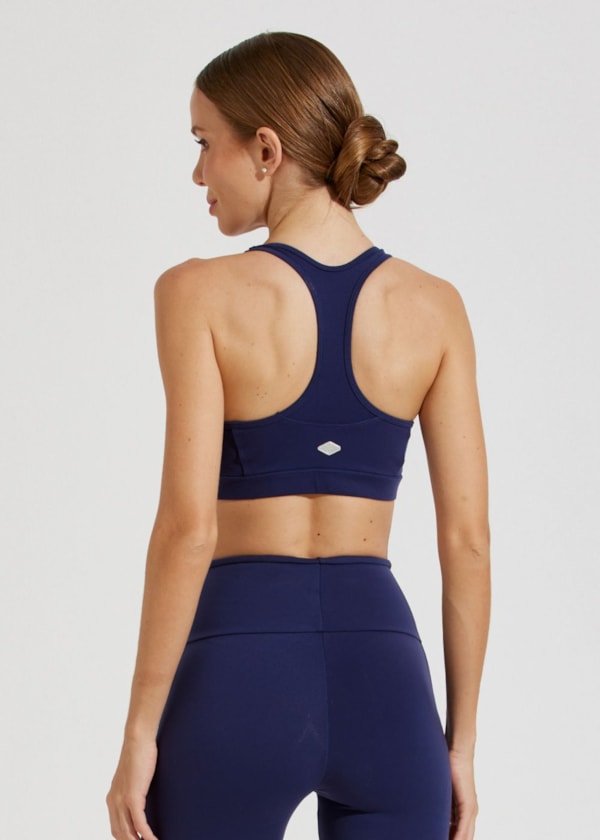 TOP DECOTE V BORDADO AZUL MARINHO