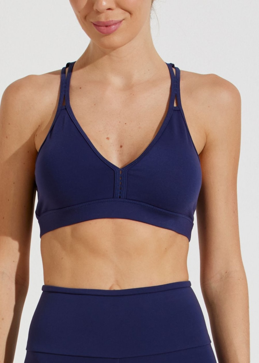 TOP DECOTE V BORDADO AZUL MARINHO