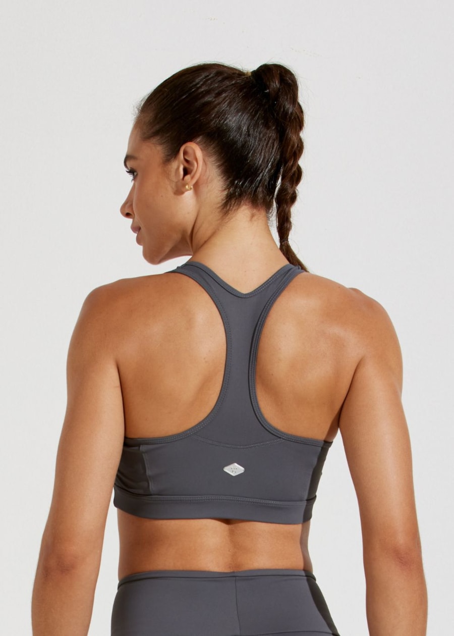 TOP DECOTE V BORDADO CINZA GRAFITE