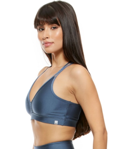 TOP DECOTE V BORDADO TRILOBAL AZUL TOP DECOTE V BORDADO TRILOBAL AZUL