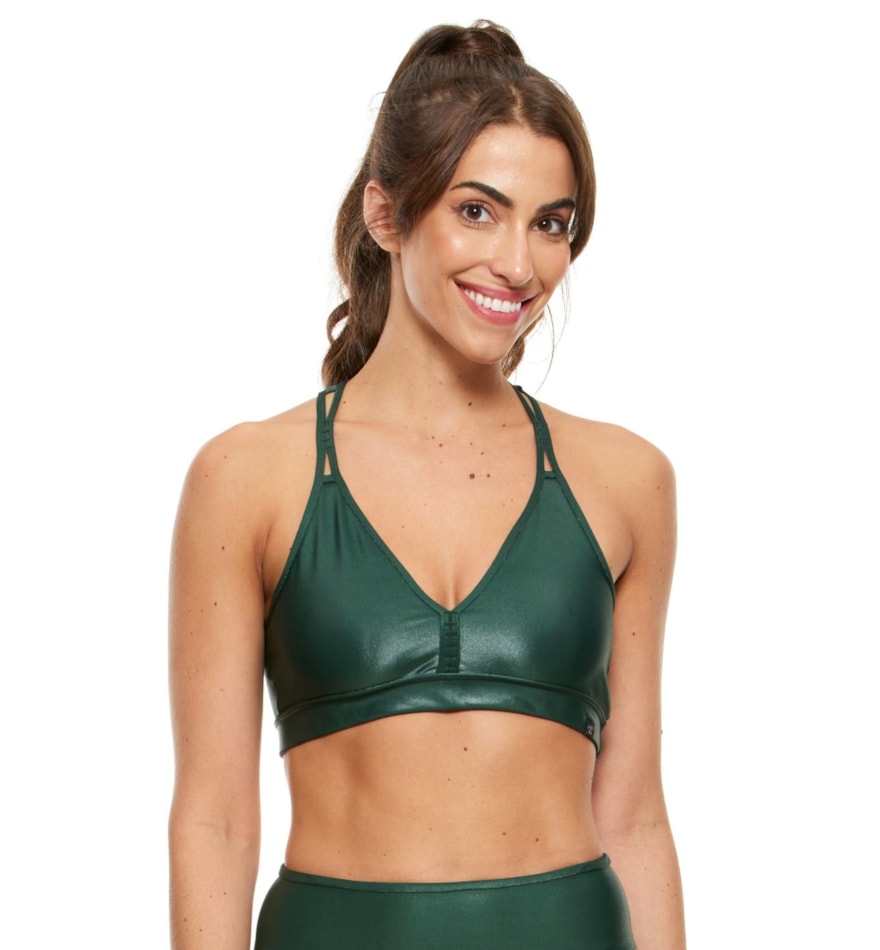 Cropped Feminino Academia em Cirrê com Bojo Removível