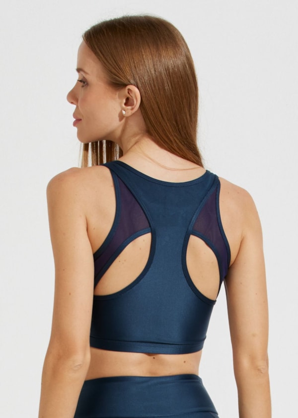 TOP DECOTE V FRANCE AZUL COM BOJO REMOVÍVEL