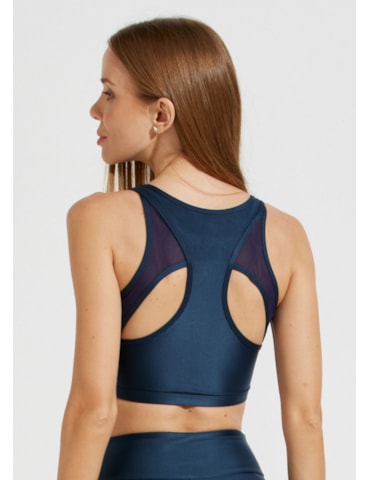TOP DECOTE V FRANCE AZUL COM BOJO REMOVÍVEL