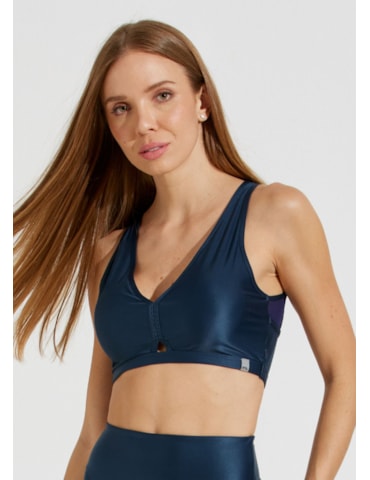 TOP DECOTE V FRANCE AZUL COM BOJO REMOVÍVEL
