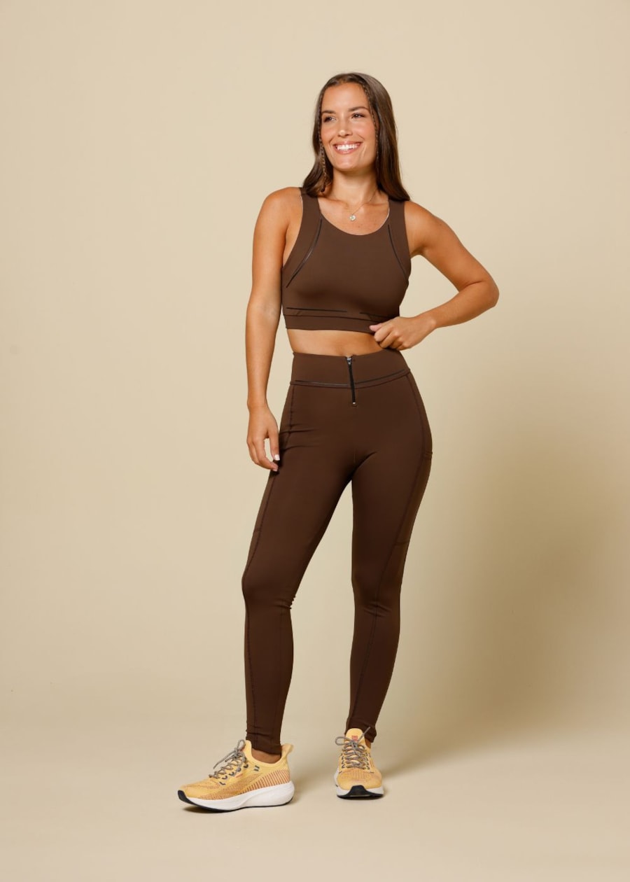 TOP DRI MARROM COM BOJO REMOVÍVEL