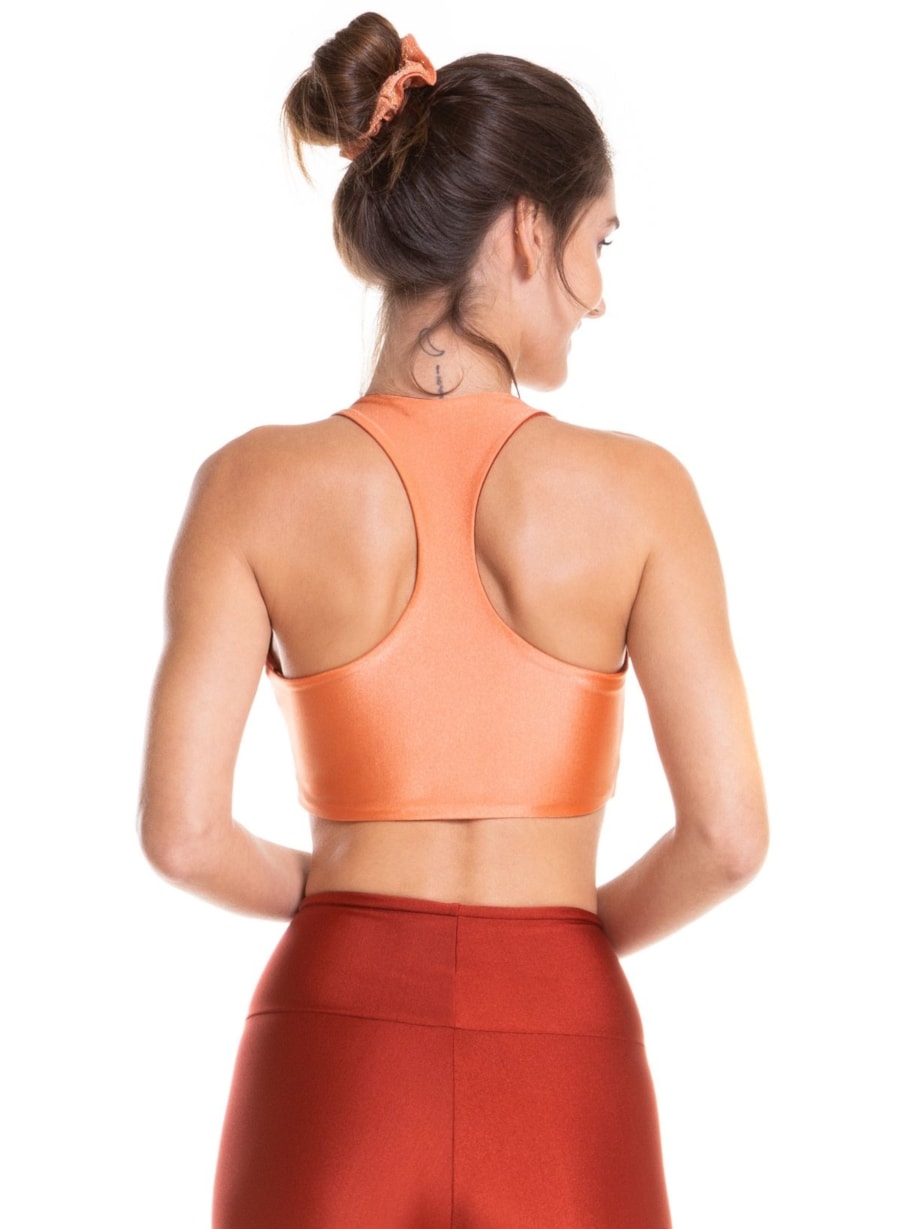 TOP DUPLA FACE DANCE VERMELHO TELHA / PÊSSEGO