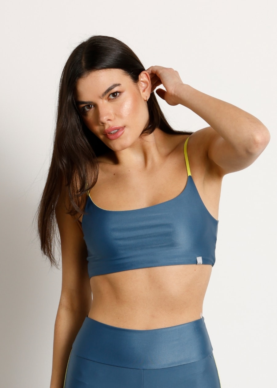 TOP DUPLA FACE HEAT ATK AZUL / VERDE