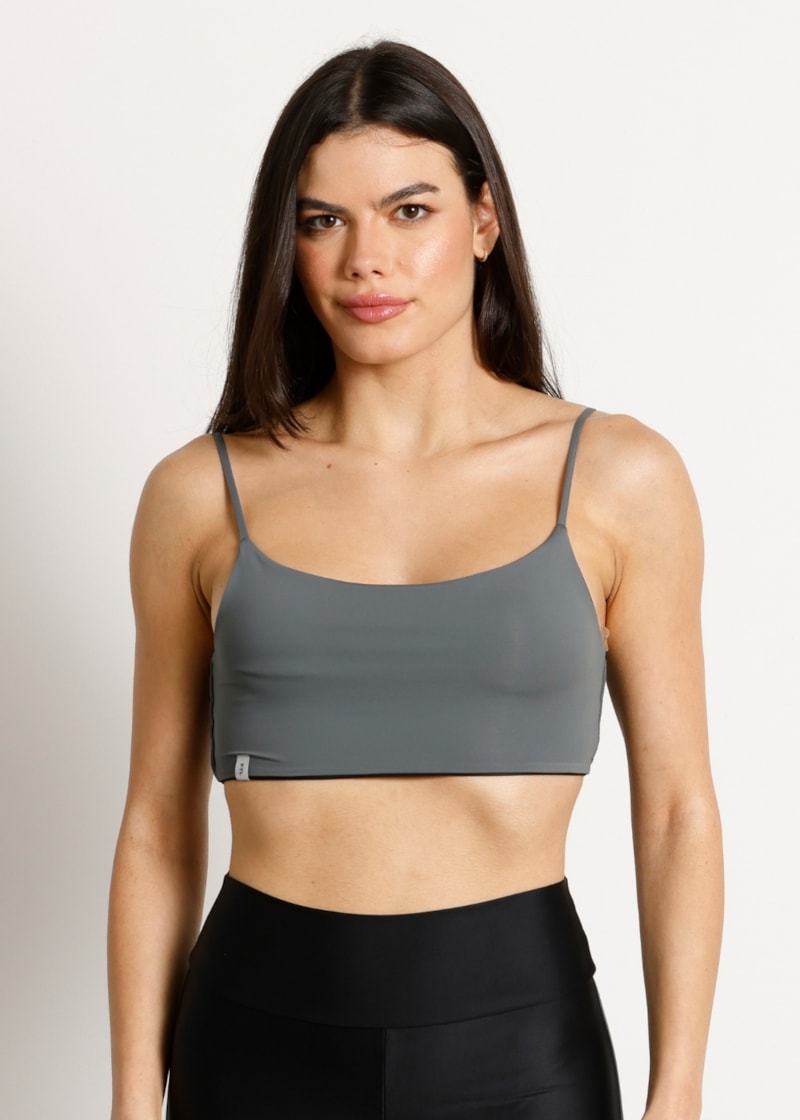 TOP DUPLA FACE HEAT ATK PRETO/CINZA