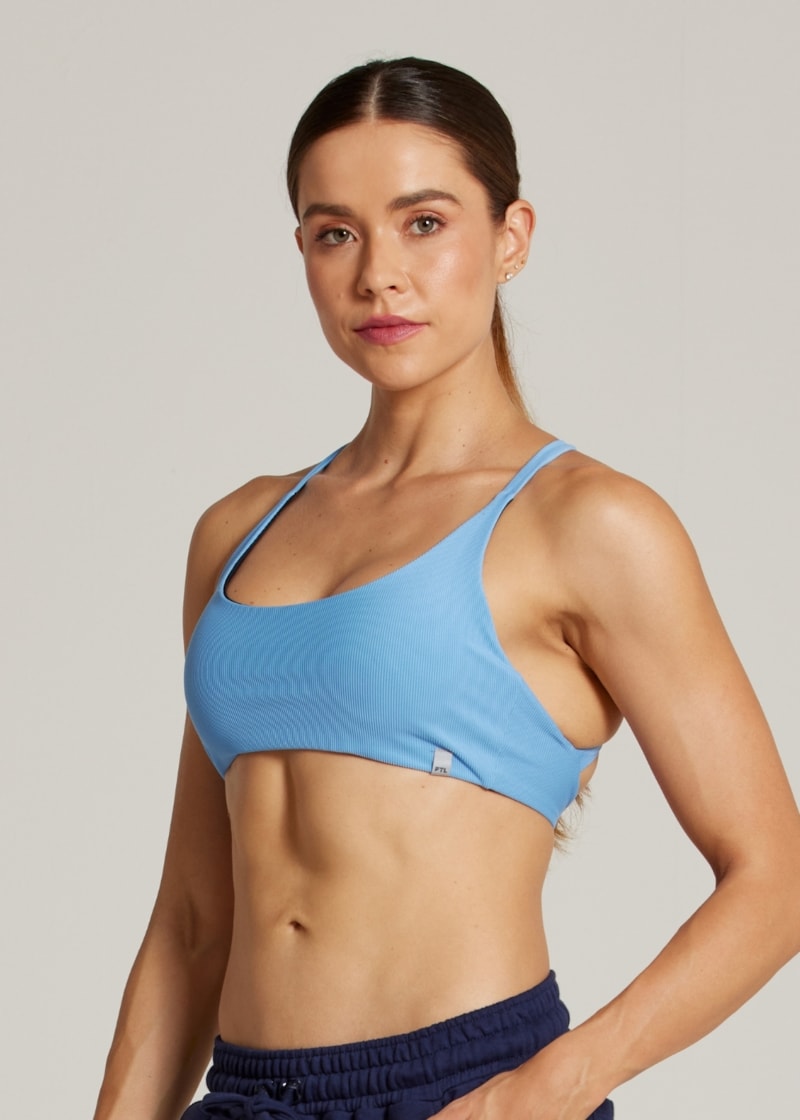 TOP DUPLA FACE LIVING TX - AZUL CELESTE/ PRETO