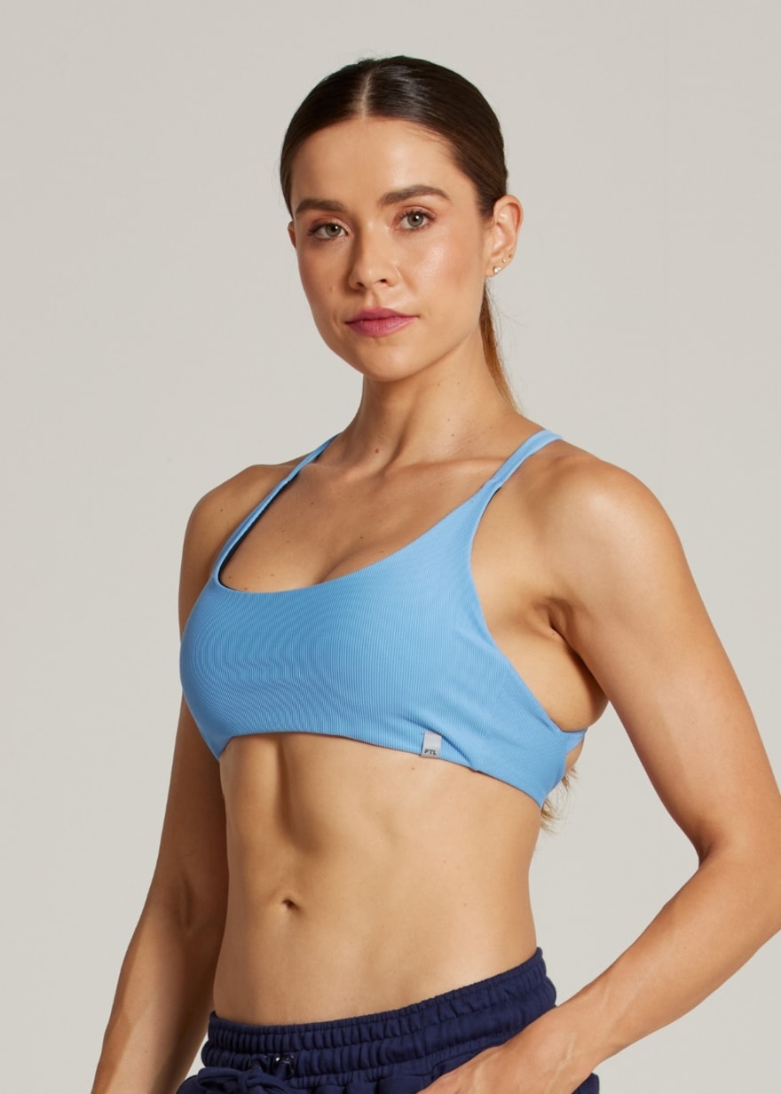 TOP DUPLA FACE LIVING TX - AZUL CELESTE/ PRETO TOP DUPLA FACE LIVING TX - AZUL CELESTE/ PRETO